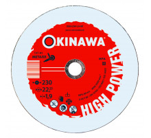 Диск абразивный отрезной по металлу, тип 41, 230х22х1,9 мм Okinawa HIGH POWER 2023-230-1,9-HP