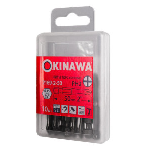 Бита торсионная 1/4", PH2х50 мм, сталь S2, 10 шт Okinawa 2169-2-50