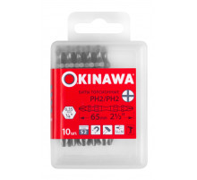 Бита торсионная 1/4", PH2х65 мм, двусторонняя, 10 шт Okinawa 2171