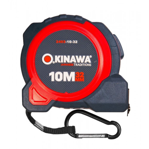 Рулетка измерительная 10м х 32мм, двустороннее полотно Okinawa LONG 2403-10-32 для измерений и разметки