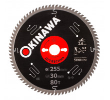Диск пильный по дереву, 255х30 мм, 80T Okinawa 255-80-30