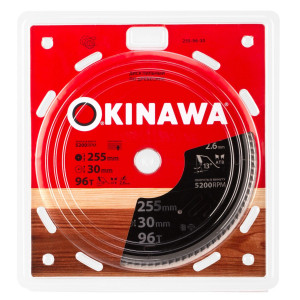 Диск пильный по дереву, 255х30 мм, 96T Okinawa 255-96-30