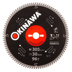 Диск пильный по дереву, 305х30 мм, 96T Okinawa 305-96-30