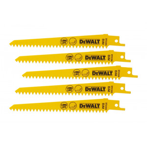 Полотно для сабельной пилы по гипсокартону 152 мм, 14 TPI, BiM, 5 шт. DeWALT DT2356