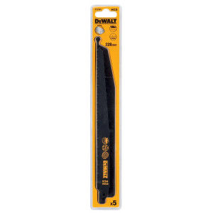 Полотно для сабельной пилы по дереву и пластику 228 мм, 6 TPI, HCS, 5 шт. DeWALT DT2363