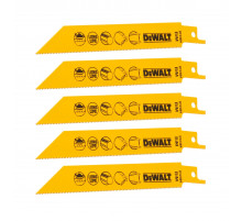 Полотно для сабельной пилы по металлу 152 мм, 18 TPI, BiM, 5 шт. DeWALT DT2384