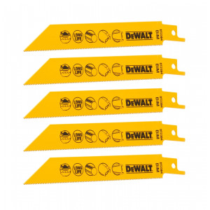 Полотно для сабельной пилы по металлу 152 мм, 18 TPI, BiM, 5 шт. DeWALT DT2384