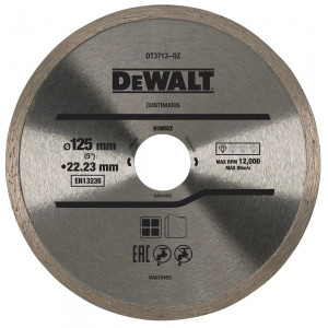 Диск алмазный сплошной 125×22,23 мм DeWALT DT3713