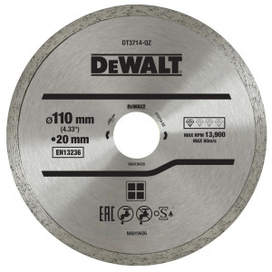 Диск алмазный сплошной 110×20 мм DeWALT DT3714