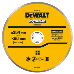 Диск алмазный сплошной 254×25,4 мм DeWALT DT3733