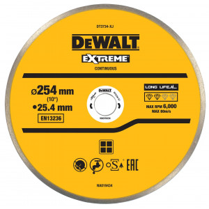 Диск алмазный сплошной 254×25,4 мм DeWALT DT3734