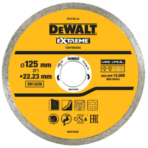 Диск алмазный сплошной Extreme 125×22,23 мм DeWALT DT3736