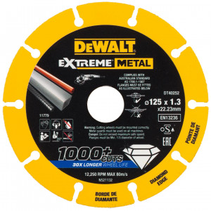 Диск алмазный Extreme Metal 125×1,3×22,23 мм DeWALT DT40252