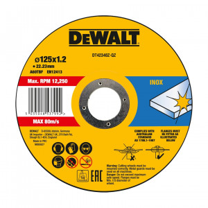 Диск отрезной по нержавеющей стали 125×1,2×22,23 мм DeWALT DT42340Z