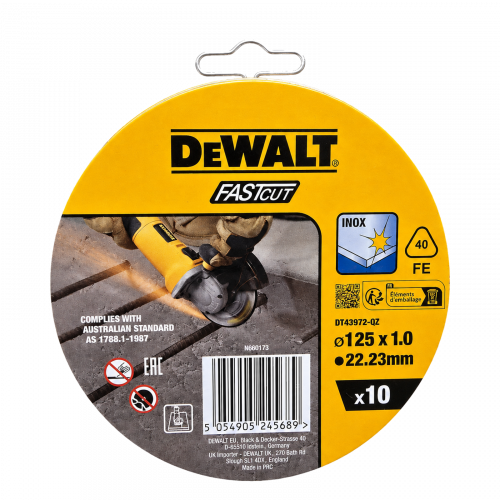 Набор тонких отрезных кругов DeWALT DT43972, 125 мм, 10 шт.