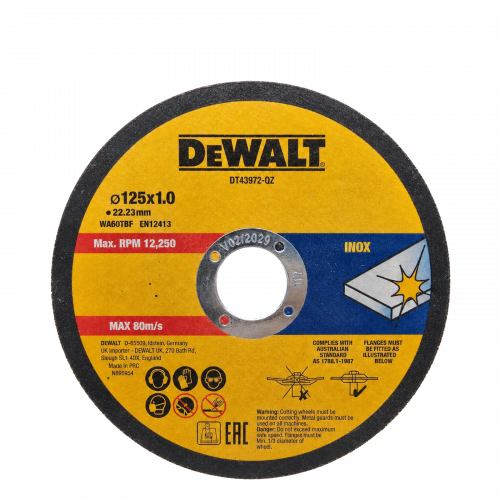 Набор тонких отрезных кругов DeWALT DT43972, 125 мм, 10 шт.