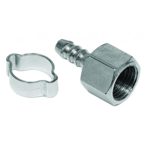 Фитинг переходник 1/4'' внутренняя резьба - елочка 8 мм + кольцо 8х13 мм Elitech