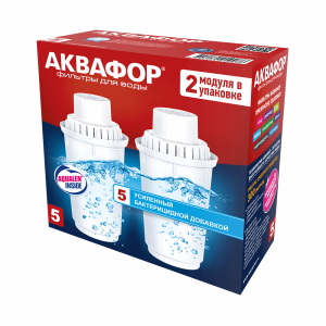 Модуль-картридж сменный фильтрующий для кувшинов для мягкой воды B5 2 шт. Аквафор 525452