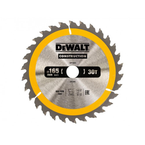 Диск пильный по дереву 165х20 мм 18 зубьев DeWALT DT1933