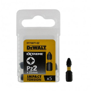 DT7387T Бит ударный PZ2х25 мм IMPACT TORSION EXTREME, 5 шт. DeWALT