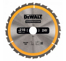 Диск пильный по дереву 216х30 мм 24 зуба DeWALT DT1952