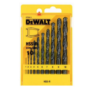 DT5911 Набор сверл по металлу HSS-R, 10 шт. DeWALT