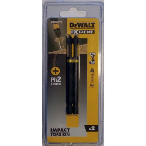 DT70567T Бит ударный PH2х89 мм IMPACT TORSION EXTREME, 2 шт. DeWALT