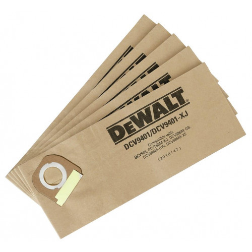 Мешки пылесборные бумажные 5 шт. для DСV586 DeWALT DCV9401