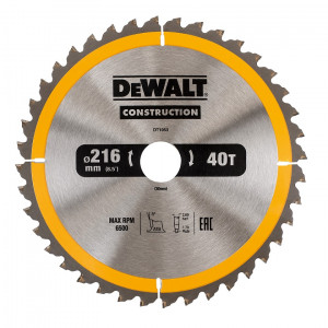Диск пильный по дереву 216х30 мм 40 зубьев DeWALT DT1953