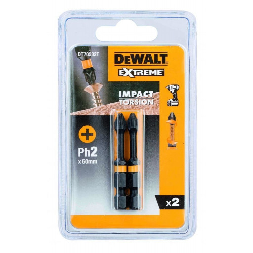 DT70532T Бит ударный PH2х50 мм IMPACT TORSION EXTREME, 2 шт. DeWALT