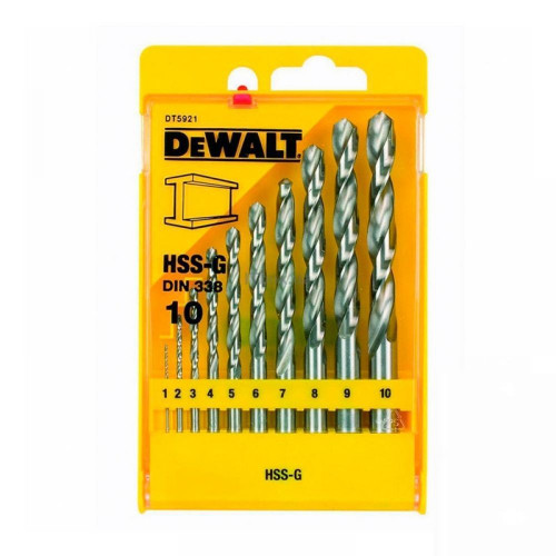 DT5921 Набор сверл по металлу HSS-G, 10 шт. DeWALT