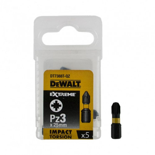 DT7388T Бит ударный PZ3х25 мм IMPACT TORSION EXTREME, 5 шт. DeWALT