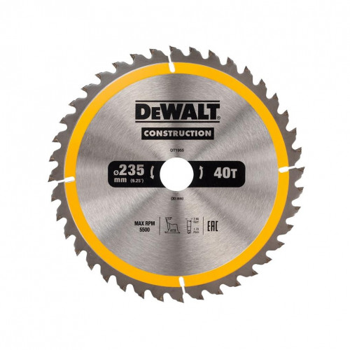 Диск пильный по дереву 235х30 мм 40 зубьев DeWALT DT1955