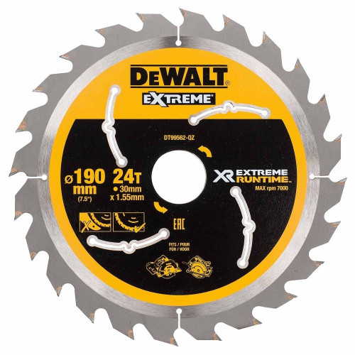 Диск пильный по дереву 190х30 мм 24 зуба DeWALT DT99562