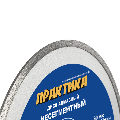 Алмазный несегментный диск 250х25,4 мм Практика, арт. 034-311
