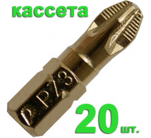 Бита отверточная "Эксперт" PZ-3 х 25 мм Tin (20 шт), кассета Практика 036-919