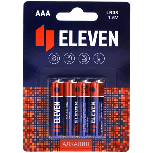Батарейки алкалиновые АА (LR6) 4 шт. ELEVEN 301748