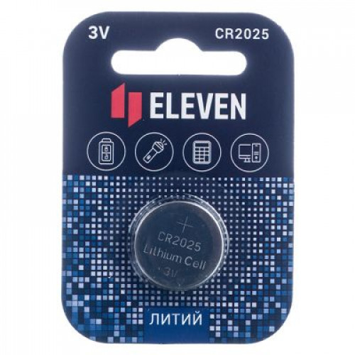 Батарейка литиевая CR2025 1 шт. ELEVEN 301759