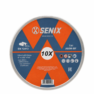 Диск отрезной по металлу 125×1,0×22,23 мм, 10 шт. SENIX AECW-0001-10
